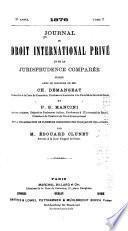 Journal du droit international privé et de la jurisprudence comparée