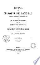 Journal du marquis de Dangeau publié en entier pour la première fois par mm. Soulié ... [et al.]