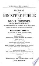Journal du ministère public et du droit criminel