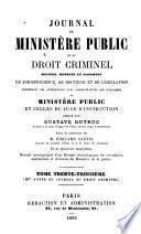 Journal du ministère public et du droit criminel