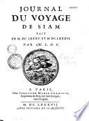 Journal du voyage de Siam fait en 1685 et 1686