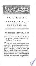 Journal ecclésiastique, ou Bibliothèque raisonnée des sciences ecclésiastiques