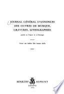 Journal général d'annonces des œuvres de musique, gravures, lithographies