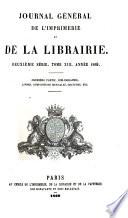 Journal général de l'imprimerie et de la librairie