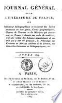 Journal general de la litterature de France