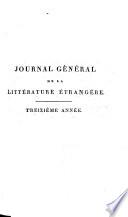 Journal Général De La Littérature Étrangère