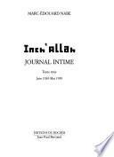 Journal intime: Inch'Allah, juin 1986-mai 1988