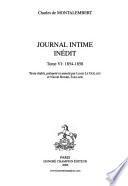 Journal intime inédit: 1854-1858