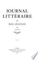 Journal littéraire: 1907-1909