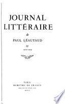 Journal littéraire: 1922-1924