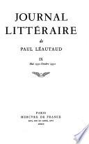 Journal littéraire: Mai 1931-octobre 1932