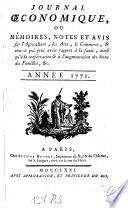 Journal oeconomique ou mémoires, notes et avis sur l'agriculture, les arts, le commerce