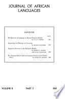 Journal of African Languages