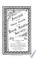 Journal of the China Branch of the Royal Asiatic Society for the Year ...