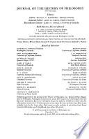 Journal of the History of Philosophy