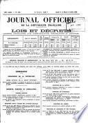Journal Officel de la Republique Francaise