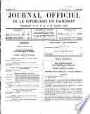Journal officiel de la République du Dahomey