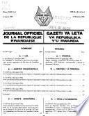 Journal officiel de la République Rwandaise