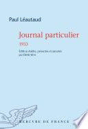 Journal particulier 1933