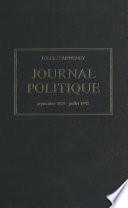 Journal politique, septembre 1939 - juillet 1942