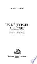 Journal sans date: Un désespoir allègre