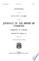 Journals - House of Commons, Ottawa, Canada