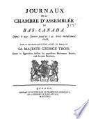 Journals of the House of Assembly of Lower-Canada