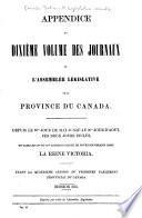 Journaux de l'Assemblée législative de la province du Canada