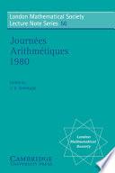 Journées Arithmétiques 1980