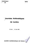 Journées arithmétiques de Luminy, 20 juin-24 juin 1978