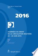 Journées du droit de la circulation routière 2016