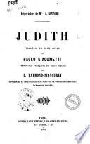 Judith tragédie en cinq actes de Paolo Giacometti