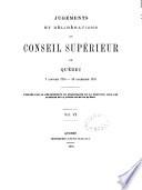 Jugements et délibérations du Conseil souverain de la Nouvelle-France