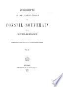 Jugements et délibérations du Conseil souverain de la Nouvelle-France