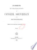 Jugements et délibérations du Conseil souverain de la Nouvelle-France