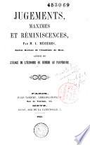 Jugements, maximes et réminiscences