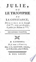 Julie, Ou Le Triomphe De La Constance
