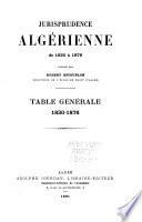 Jurisprudence algérienne de 1830 à 1876