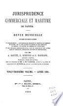 Jurisprudence commerciale et maritime de Nantes