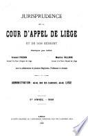 Jurisprudence de la Cour d'appel de Liège et de son ressort