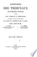 Jurisprudence des Tribunaux de Premiere Instance
