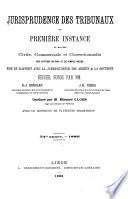 Jurisprudence des tribunaux de première instance