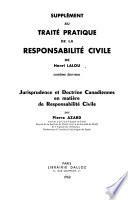 Jurisprudence et doctrine canadiennes en matière de responsabilité civile