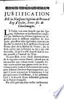 Justification de la Naissance legitime de Bernard Roy d'Italie, Petit-fils de Charlemeagne