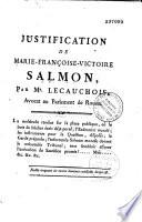Justification de Marie-Françoise-Victoire Salmon par Me Lecauchois, avocat au parlement de Rouen