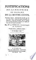 Justifications de la doctrine de Madame de La Mothe-Guion
