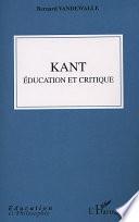Kant, éducation et critique