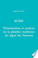 KORE Présentation et analyse de la planète maîtresse du signe du Taureau