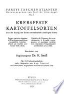 Krebsfeste kartoffelsorten und die häufig mit ihnen verwechselten antfälligen sorten