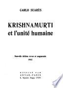 Krishnamurti et l'unité humaine